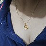 中国黄金（CHINA GOLD）足金望月龙吊坠女款黄金项链本命年生肖龙情人节生日礼物送女友 【今/次日达】望月龙吊坠+S925链 约0.3g 实拍图