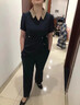 澜之草五十岁女人适合的时髦服饰中年妈妈装夏装套装40到50岁中老年人两件套新款时尚短袖上衣洋气 蓝色套装【上衣+裤子】 L 【建议95斤以下】 晒单实拍图