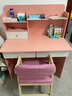 佳家林实木书桌电脑桌家用学生写字桌卧室带书架一体学习桌子 【桌椅套装】浅粉色100cm+实木椅 【进口马六甲实木生态板】 实拍图