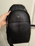 酷奇袋鼠轻奢品牌男士胸包2025男单肩斜挎包包时尚休闲ins男士包二层牛皮 6030胸包黑色 实拍图