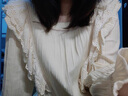 伊棠朵公主风睡裙女春秋季带胸垫荷叶边长袖甜美少女宿舍学生睡衣家居服 727# XL 【115-130斤】 实拍图
