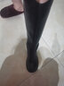 狄德拉大码女靴41一43长筒靴女秋冬厚底粗腿骑士靴胖mm大筒围v口高筒靴 黑色绒里(加加肥筒) 38 (240mm) 标准码 实拍图