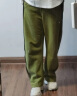 日着设计师女装2024春季新款运动休闲宽松显瘦高级窄版直筒长裤子 朝绿加厚款 S 实拍图