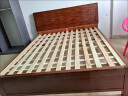 匠乘床 双人床1.8米2米胡桃木实木床主卧双人床雕花简约储物家具538#1 实拍图