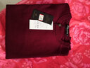 袋鼠（DAISHU）100%纯羊毛衫男春秋冬新品男士圆领纯色全羊毛毛衣打底针织衫男装 6502-枣红色(薄/款/常规) XL (175) 建议140-160斤 实拍图