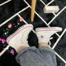 匡威（Converse）男鞋女鞋 ALL STAR系列经典帆布鞋休闲情侣休闲鞋学生板鞋 【高帮宝蓝】经典胶印LOGO A05589 37 实拍图