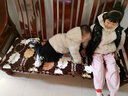 丰收日 家纺 毛绒坐垫沙发垫椅子垫单双人三人可拆洗红木实木沙发垫 小绵羊 52*150三人 实拍图