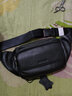 意昂（yi ang）2023新款潮真皮胸包头层牛皮腰包休闲户外运动跑步大容量男士包包 黑色【8066】 实拍图