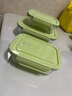 欣美雅（xinmeiya）可微波炉玻璃饭盒分隔耐热玻璃碗带盖密封保鲜盒便当盒餐盒上班族 【抹茶色】两隔1020+无隔640+380 实拍图