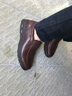 老人头（laorentou）皮鞋男夏季真皮男鞋商务休闲鞋透气中老年爸爸鞋软底舒适皮鞋 四季款-棕色 38 实拍图