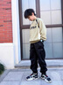 迪莎童话儿童装男童裤子加绒秋冬款2025新款中大童冬季工装裤男孩加厚长裤 黑色加绒 150 实拍图