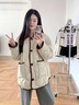 棉致菱格翻领撞色加厚棉服女冬季新款棉衣外套羽棉袄绒服小个子面包服 803米白色【高品质35】 L 125-150斤 实拍图