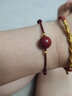 初缘朱砂手链男女款925银珠红绳脚链情侣款手绳马年礼物送老婆男女友 【简约款】紫砂手链款-枣红绳 实拍图
