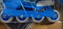 米高轮滑鞋儿童溜冰鞋直排轮可调尺码透气培训初级教学生用旱冰鞋MI0 蓝K8套装（锁轮款） BFML L (推荐鞋码35-38内长23-25.5cm) 实拍图