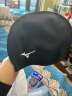 美津浓（MIZUNO）泳帽男女通用成人防水帽长发护耳不勒头加大专业硅胶帽1S26-09黑 实拍图