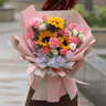艾斯维娜鲜花速递康乃馨混搭花束生日礼物全国同城花店配送 康乃馨玫瑰向日葵混搭花束 实拍图