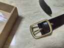 莎拉.帕加诺男士皮带真皮腰带男头层牛皮铜扣针扣裤带休闲商务牛皮带耐用 深咖啡 115cm 实拍图
