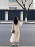 妍莉芬（yanlifen）桔梗法式白色长袖连衣裙子女夏季2025年春装新款女装显瘦气质长裙 白色 S 实拍图