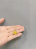FR999足金吊坠女款黄金牡丹花项链送女友老婆七夕新年礼物 精致版牡丹花+黄18K金项链 实拍图