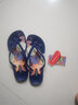 黑玛（Hotmarzz）人字拖女防滑防臭2024印花情侣款拖鞋女士夏季防滑夹脚沙滩拖鞋 0764-深蓝色 36 (235mm) 实拍图