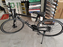 永久公路自行车700c前后碟刹男女式成人学生直把城市休闲通勤车 24速700C钢架线碟平把 幻影黑 实拍图