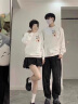 love legend情侣装卫衣秋冬男女同款新款百搭休闲圆领宽松外套学生班服定制 (小白男) 白色 L(建议120-140斤内穿) 实拍图