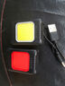 自行车前灯 迷你USB充电户外夜骑强光手电筒蹦果骑行警示尾灯 红白双灯 实拍图