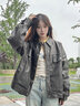 BJHG张耀同款不计后果复古纽扣PU皮衣外套女春美拉德穿搭美式情侣夹克 深墨绿 S （120斤以下） 实拍图