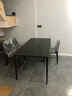 苏格情调岩板岛台餐桌佛山品质家具依诺岩板现代极简航空铝合金餐桌 德利丰岩板【哑光/纯黑】 1.4m餐桌+4马鞍椅 实拍图