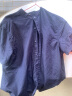 构致（GLOY&ZENITH）夏季亚麻衬衫男士短袖薄款衬衣商务休闲简约纯色棉麻半袖男上衣潮 藏蓝 XL（120-145斤） 实拍图