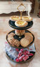 喜得润北欧轻奢祖母绿水果盘点心盘多层串盘陶瓷英式下午茶蛋糕盘甜品架 10+8+6英寸三层 墨绿色 实拍图