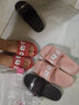 惠夫人女拖鞋防滑情侣居家夏季室内塑料家居凉拖鞋男   皮红+深蓝 36-37码+44-45码 实拍图