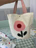 诗悦兔包包女帆布可爱手提包学生手拎饭盒袋女外出小布包袋子 米色 实拍图