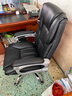 凯联（KAILIAN）真皮老板椅可躺办公椅按摩大班椅舒适久坐电脑椅家用转椅高档椅子 贵族黑+搁脚 纳帕皮+按摩 实拍图
