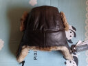 卡蒙（Kenmont）冬季男士真皮羊皮帽子兔毛雷锋帽子男冬保暖冬帽防风帽护耳帽2160 咖啡色 适用头围（56-58cm） 实拍图