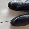 沙驰男鞋 2024年新品商务休闲鞋鸵鸟纹皮鞋套脚舒适轻便商场同款 黑色 41 实拍图