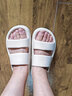 优调2025新款夏季厚底防滑凉鞋女外穿厚底运动平底软底大码沙滩鞋海边 白色(柔软舒适，不磨脚跟) 36 实拍图