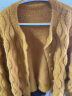初语仙踪绿短款针织开衫女2023冬季新款复古毛绒毛衣外套加厚外搭 黄色 M 实拍图