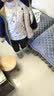 小素材宝宝三层加厚夹棉保暖内衣儿童婴儿纯棉高领套装男童女童幼儿冬装 企鹅徽章中领套蓝 90 实拍图