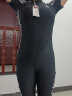 三奇泳衣女保守连体加长平角裤专业比赛大码运动游泳装 17089 黑 XL码 实拍图