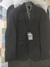 传棨 西服套装男三件套修身免烫商务职业正装西装外套新郎结婚礼服 一粒扣黑色【西服+西裤】 170/46 实拍图