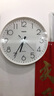 Timess 挂钟 钟表客厅时钟卧室石英钟挂表扫秒机芯细边设计P31-1白色 实拍图