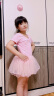 艾舞戈儿童舞蹈服女童短袖芭蕾舞练功服宝宝连体裙粉色公主纱裙 160码 晒单实拍图