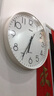 Timess 挂钟 钟表客厅时钟卧室石英钟挂表扫秒机芯细边设计P31-1白色 实拍图