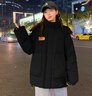 唐狮（TonLion）2025连帽面包服女棉服休闲 黑色 S 实拍图