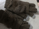 素锦初澜 毛线手套女秋冬季触屏保暖加绒针织手套 韩版学生可爱多功能两用半指手套 卡其色 实拍图