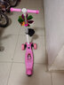 滑板车儿童新款2-6-8-12岁折叠音乐闪光升降三轮四轮男女孩滑滑车 折叠双刹 卡通粉+4厘米悍马轮音乐跑马灯 实拍图