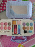 迪士尼儿童化妆品表演公主彩妆盒无毒套装小女孩幼儿园演出生日礼物玩具 嘉年美妆迷你盒(蓝色） 实拍图