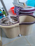 姿汰大号旋转拖把桶免手洗甩干脱水双驱好神拖墩布甩水桶拖地吸水拖布 卡其色 全钢高配4头 实拍图
