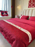 轻奢结婚四件套纯棉床单被套中式高级感红色婚庆陪嫁全棉床上用品 爱丽丝-红【顺丰速发+精美礼盒】 1.5米床单款（适合被芯200*230） 实拍图